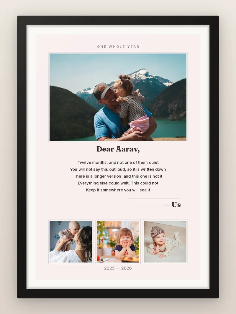 A Letter — First Year — personalised photo frame