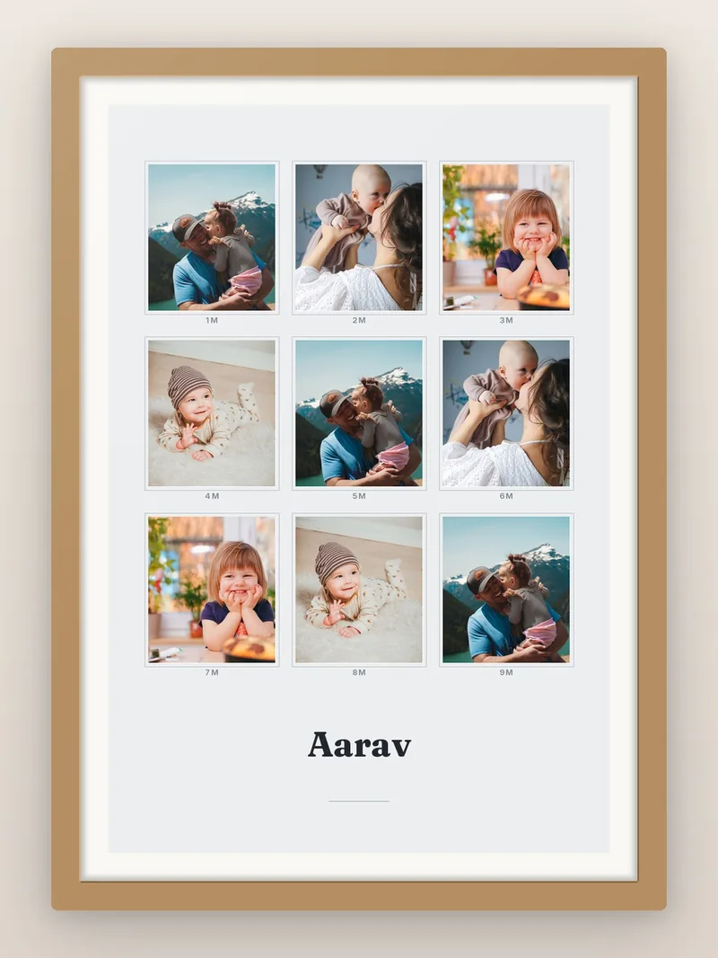 Nine Months — personalised photo frame
