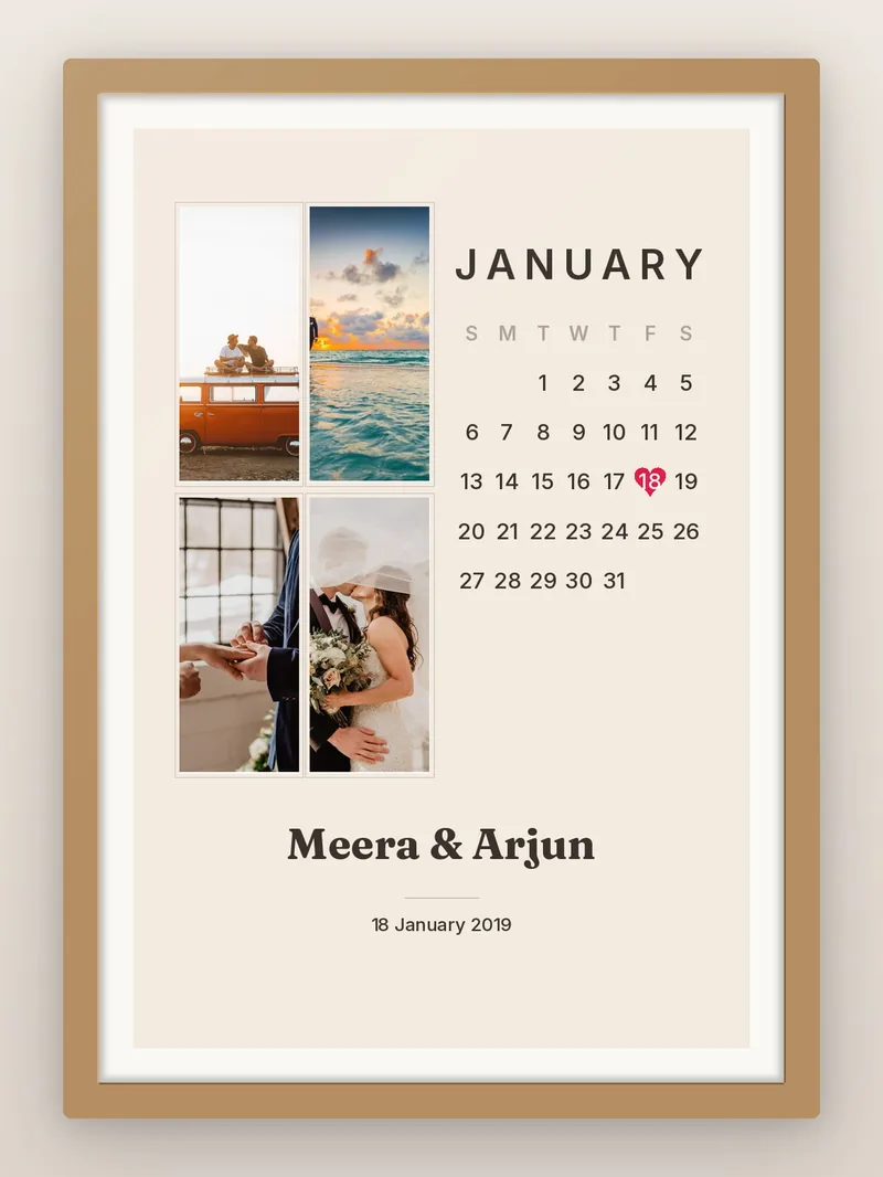 The Month It Happened — JANUARY — personalised photo frame