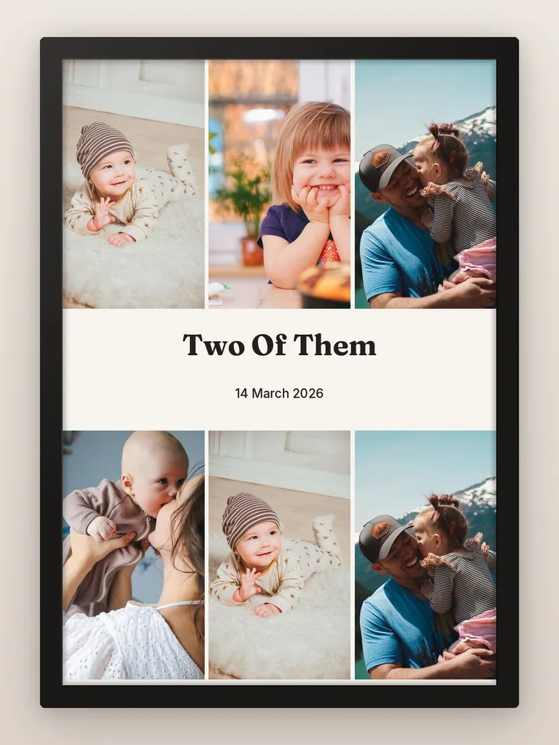 Save The Date 6, Words Between — Twins — personalised photo frame