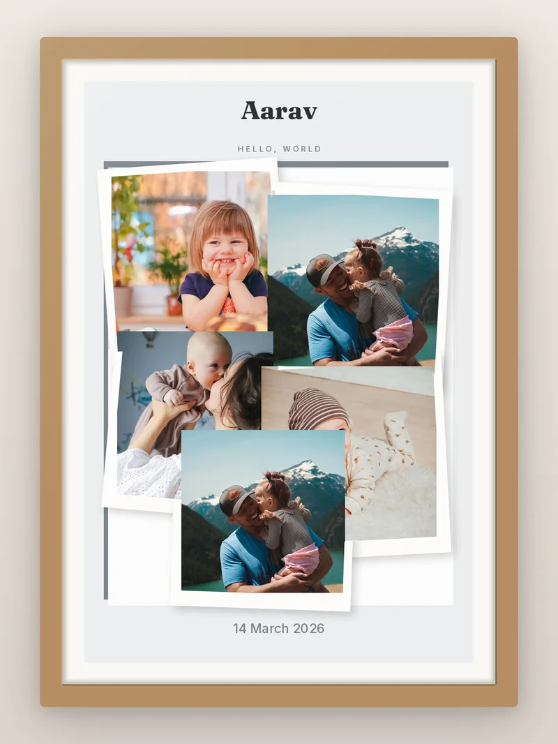 Newborn Paper Cut — personalised photo frame