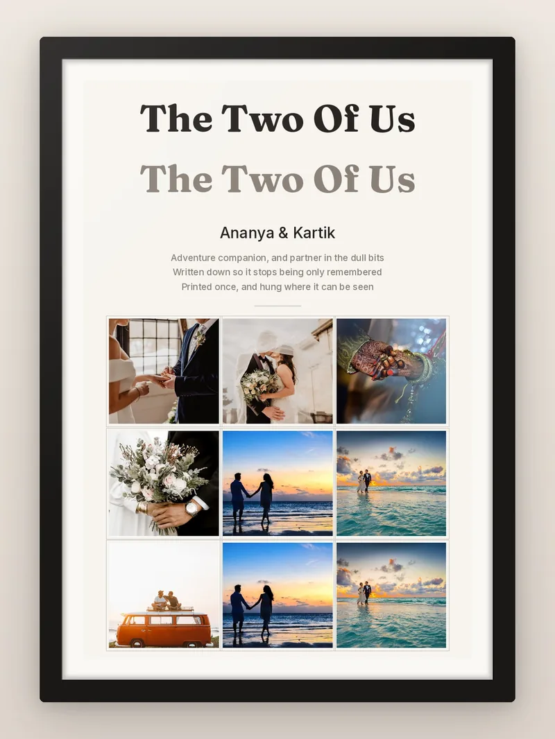 Love, Twice Over — personalised photo frame