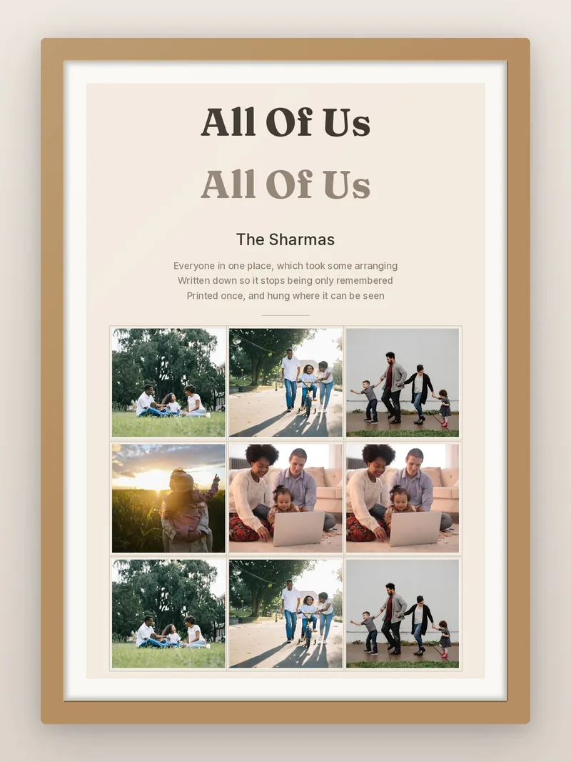Family, Twice Over — personalised photo frame