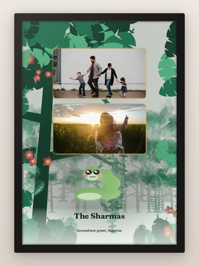 Emerald Jungle — personalised photo frame