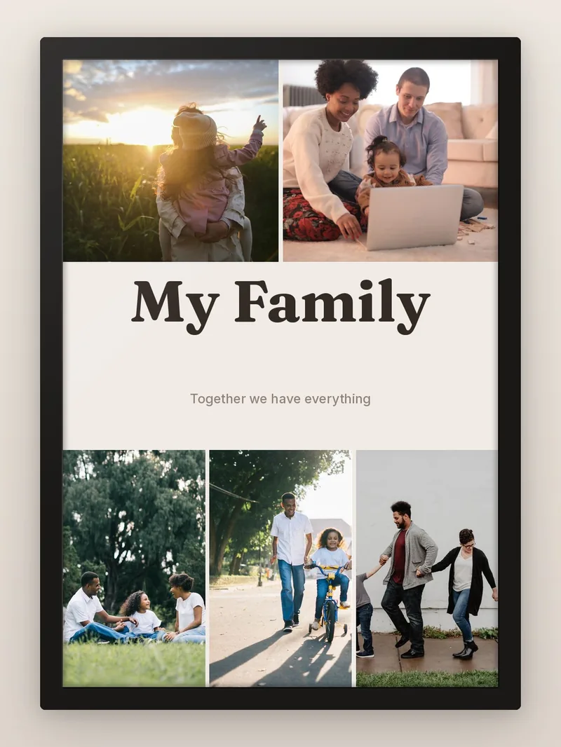 My Family, in 5 — personalised photo frame