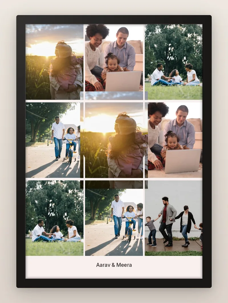 Circle on 9 — personalised photo frame