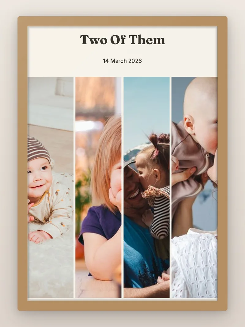 Save The Date 4, Words First — Twins — personalised photo frame