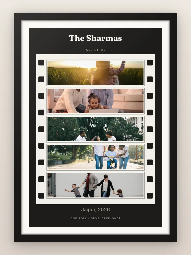 Family Reel, 5 — personalised photo frame
