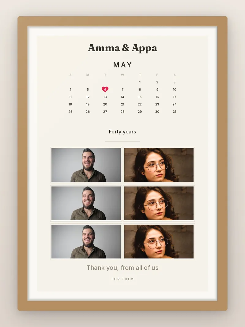 Parents Month, May — personalised photo frame