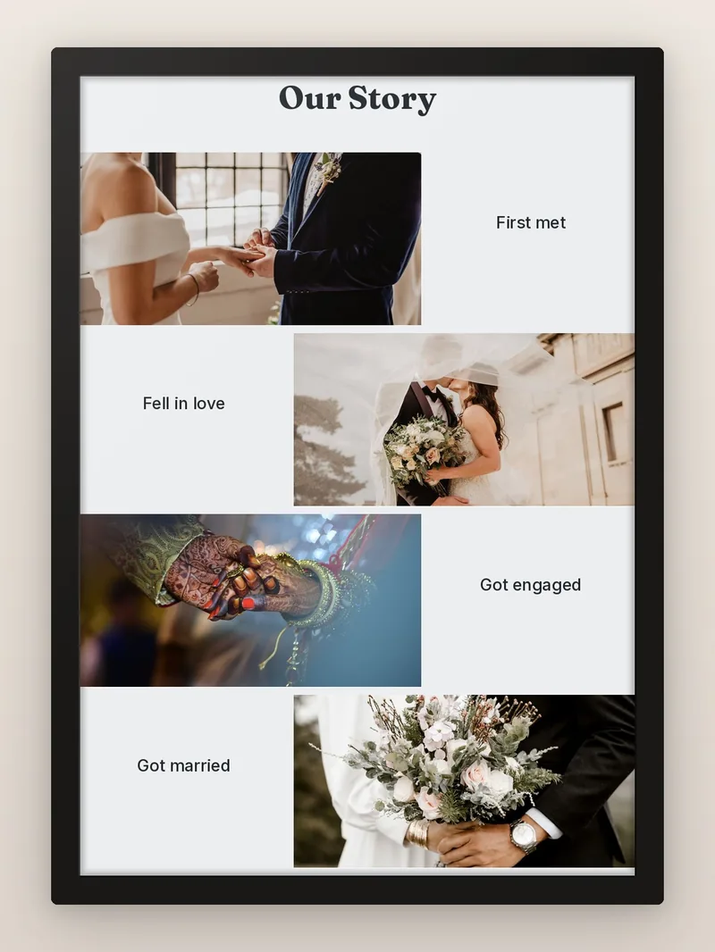 Our Story in 4 — personalised photo frame