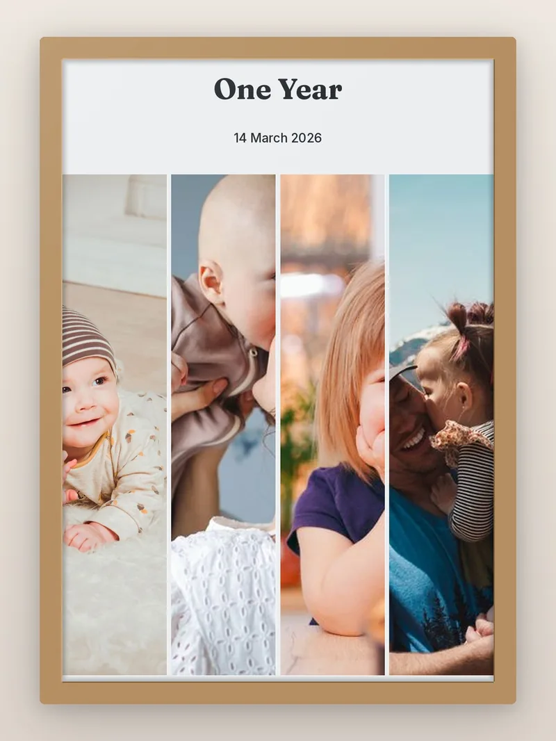 Save The Date 4, Words First — First Year — personalised photo frame