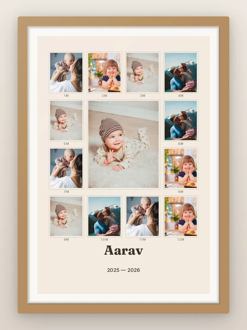 Twelve Months — personalised photo frame