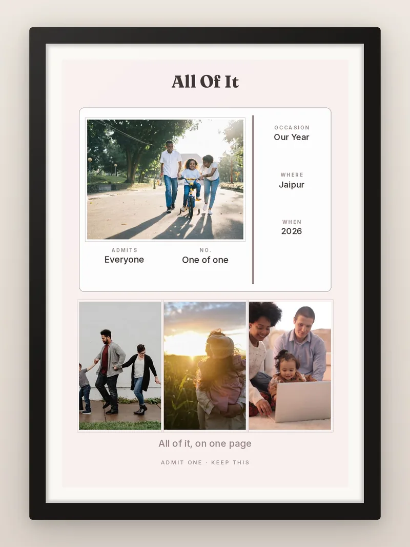 Collage Ticket — personalised photo frame