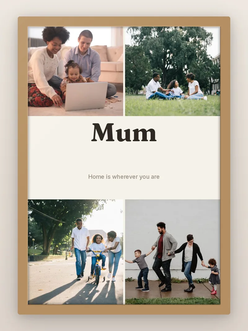 Mum, in 4 — personalised photo frame