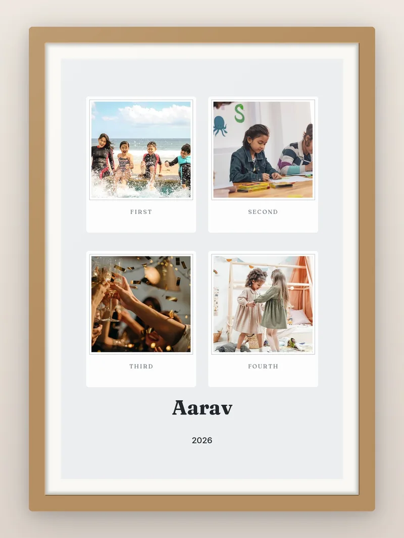 Polaroid Wall of 4 — personalised photo frame