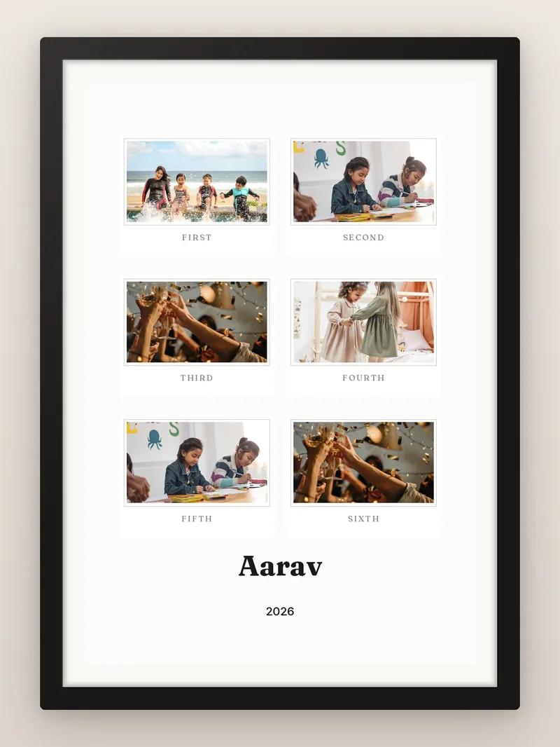 Polaroid Wall of 6 — personalised photo frame