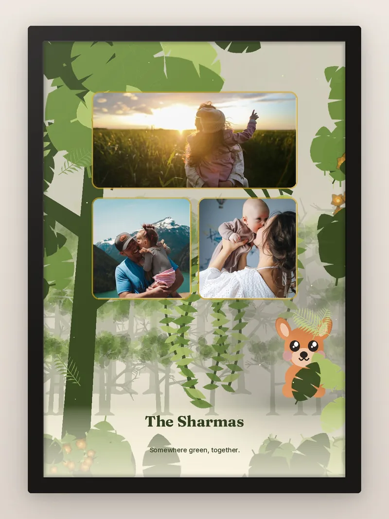 Fox in the Ferns — personalised photo frame