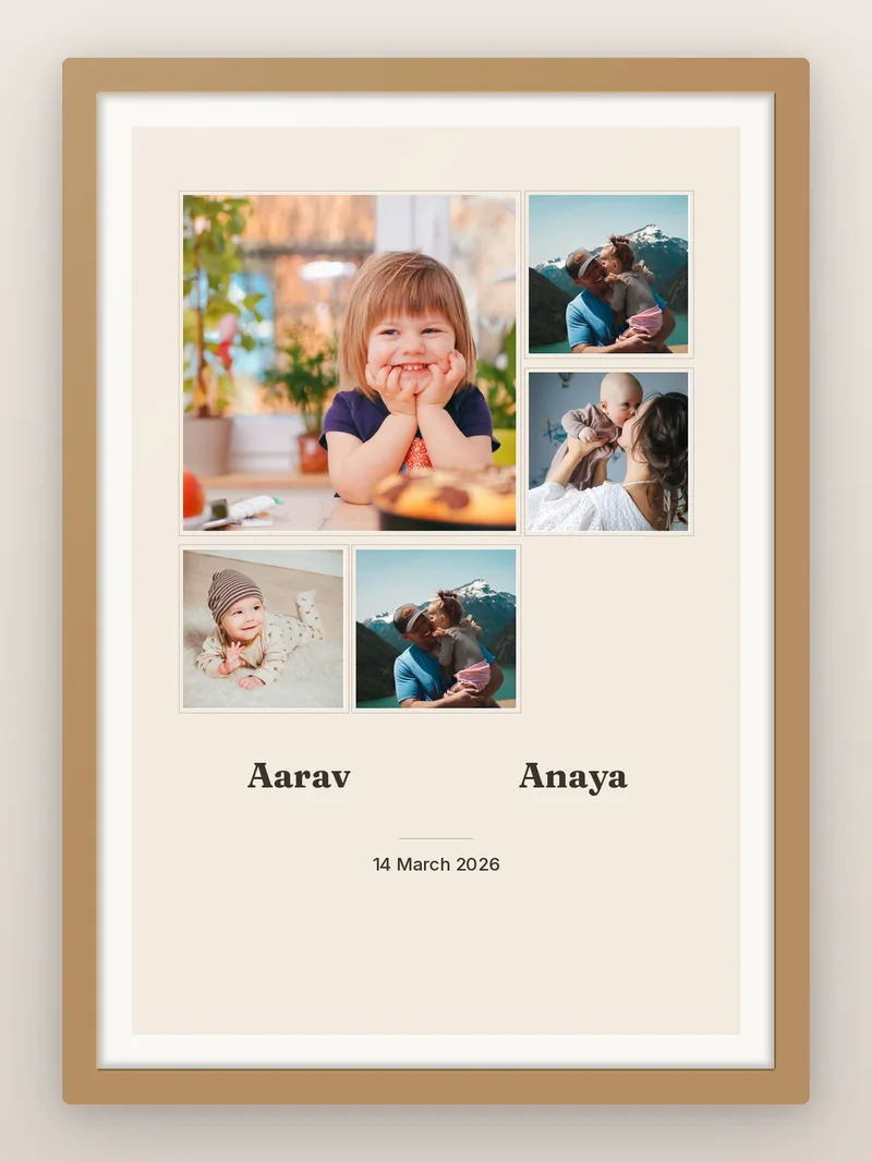 Pinwheel Five — Twins — personalised photo frame