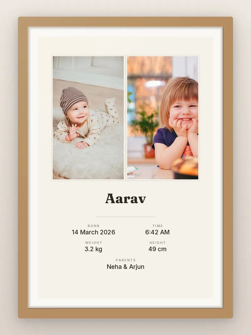 Dual Milestone — personalised photo frame