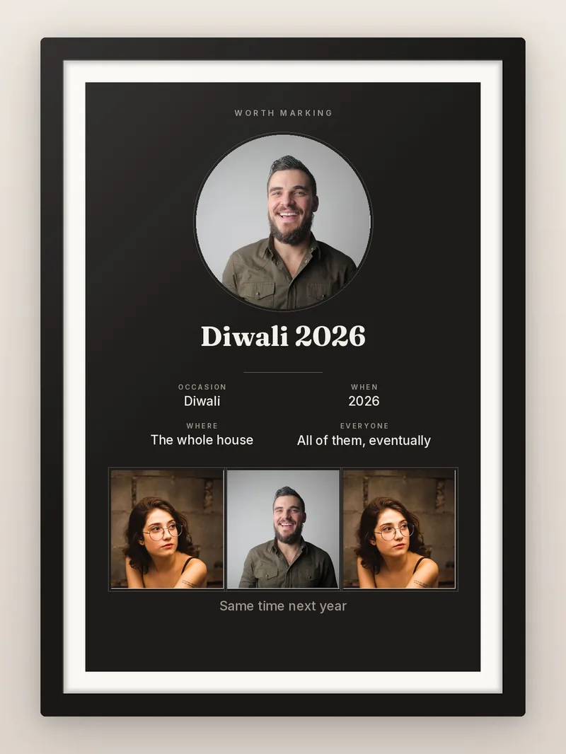 Celebration Record Card — personalised photo frame