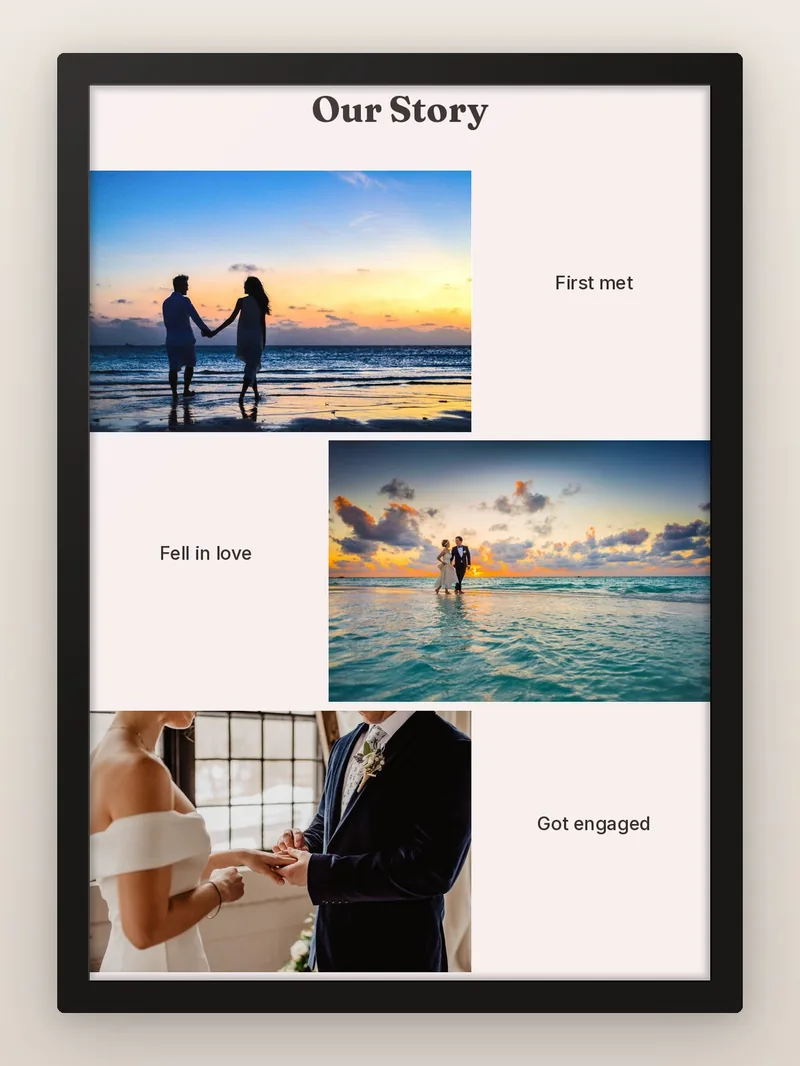 Our Story in 3 — personalised photo frame