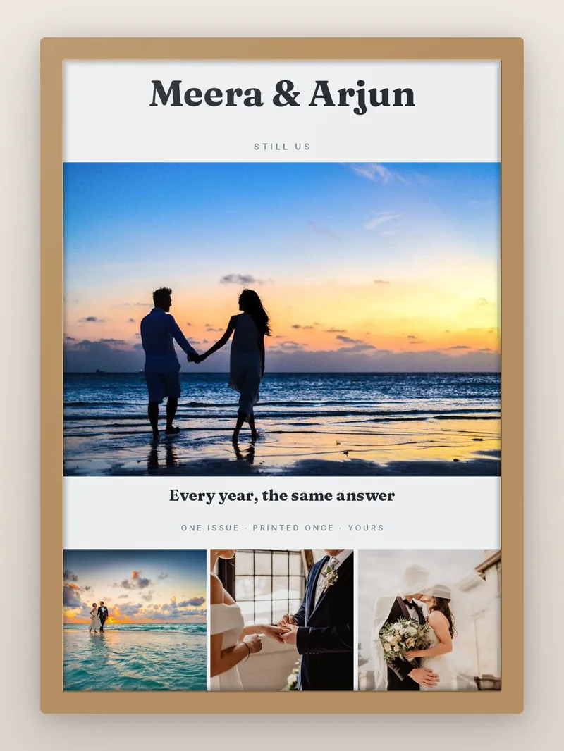 The Anniversary Issue — personalised photo frame