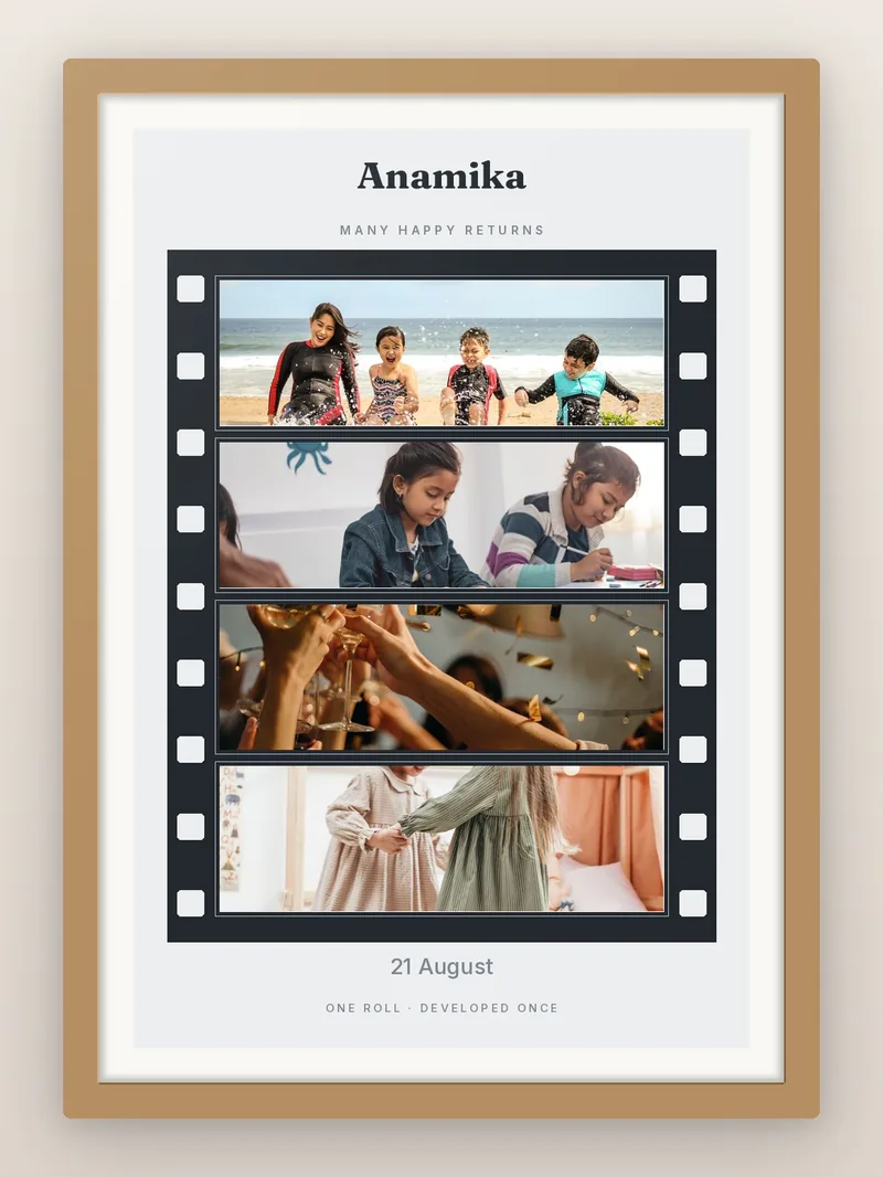 Birthday Reel, 4 — personalised photo frame