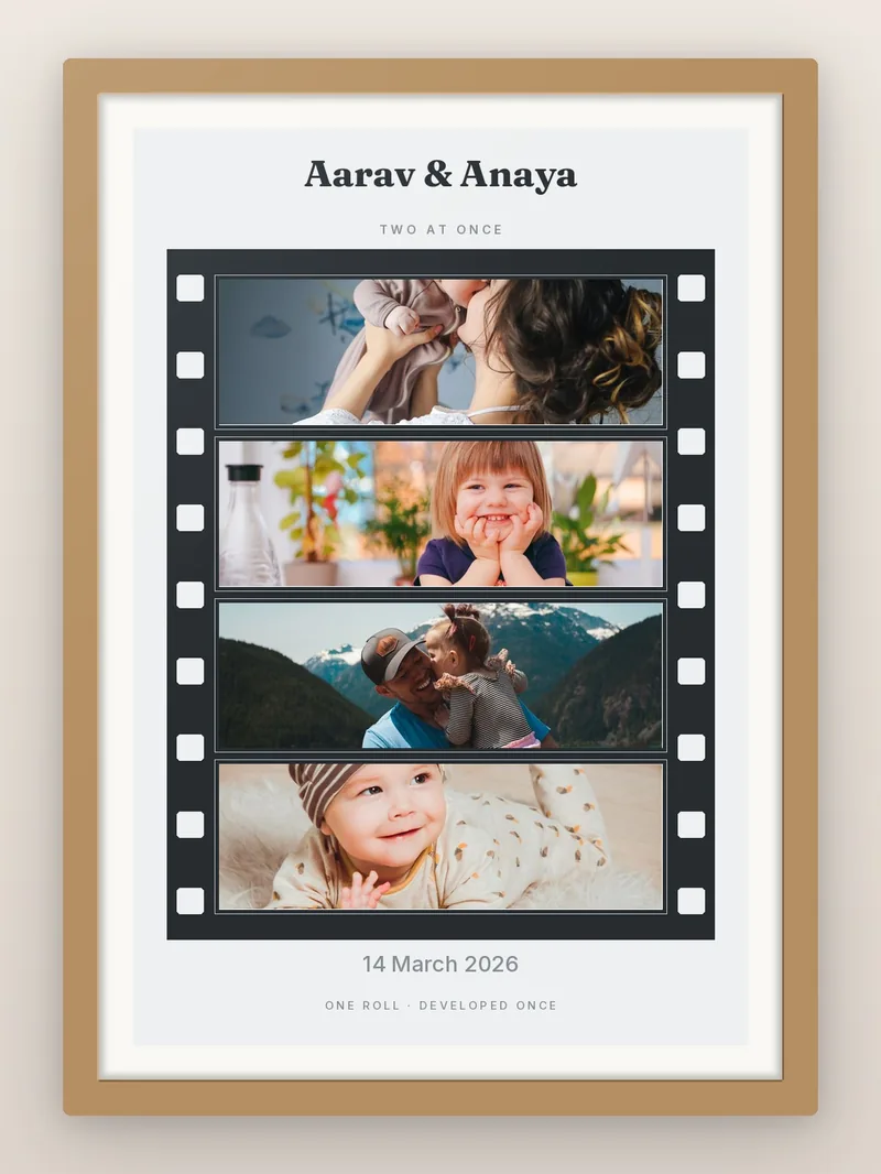 Twins Reel, 4 — personalised photo frame