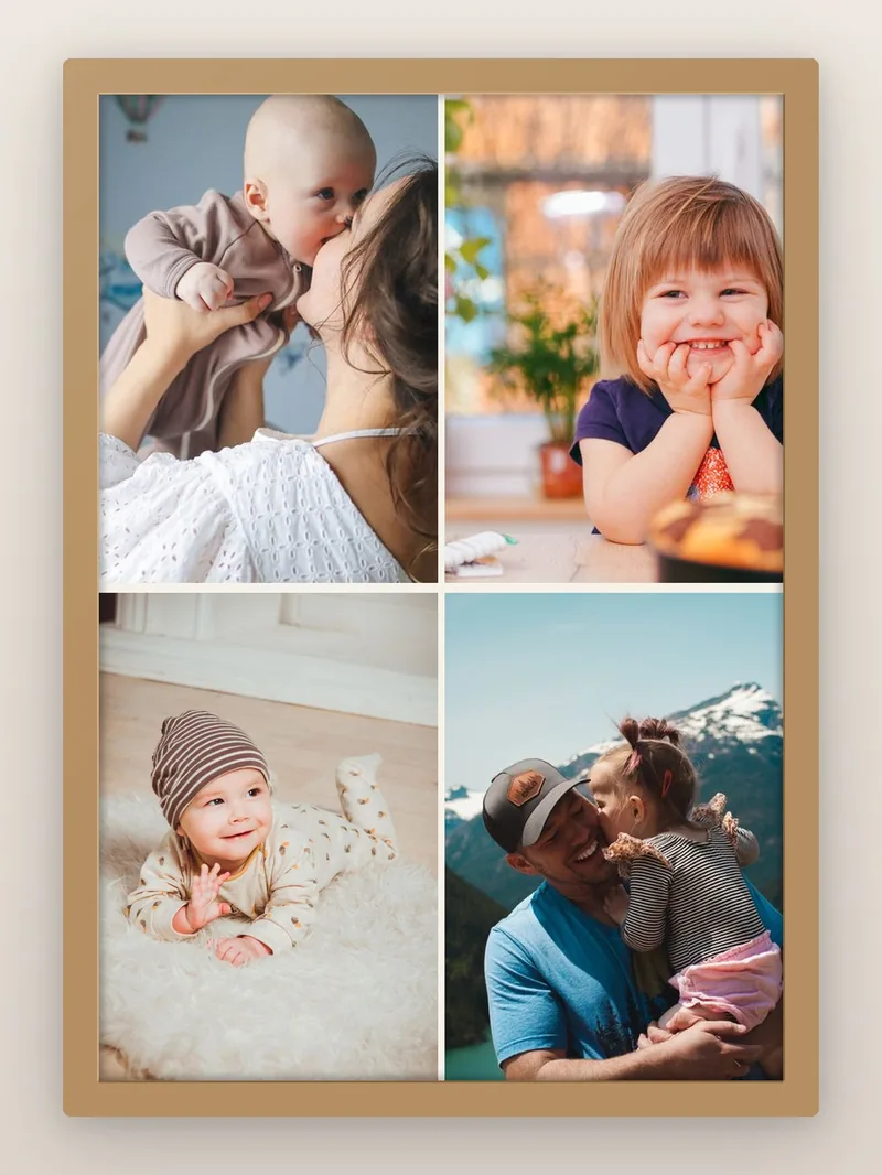 Edge Mosaic 4 — Twins — personalised photo frame