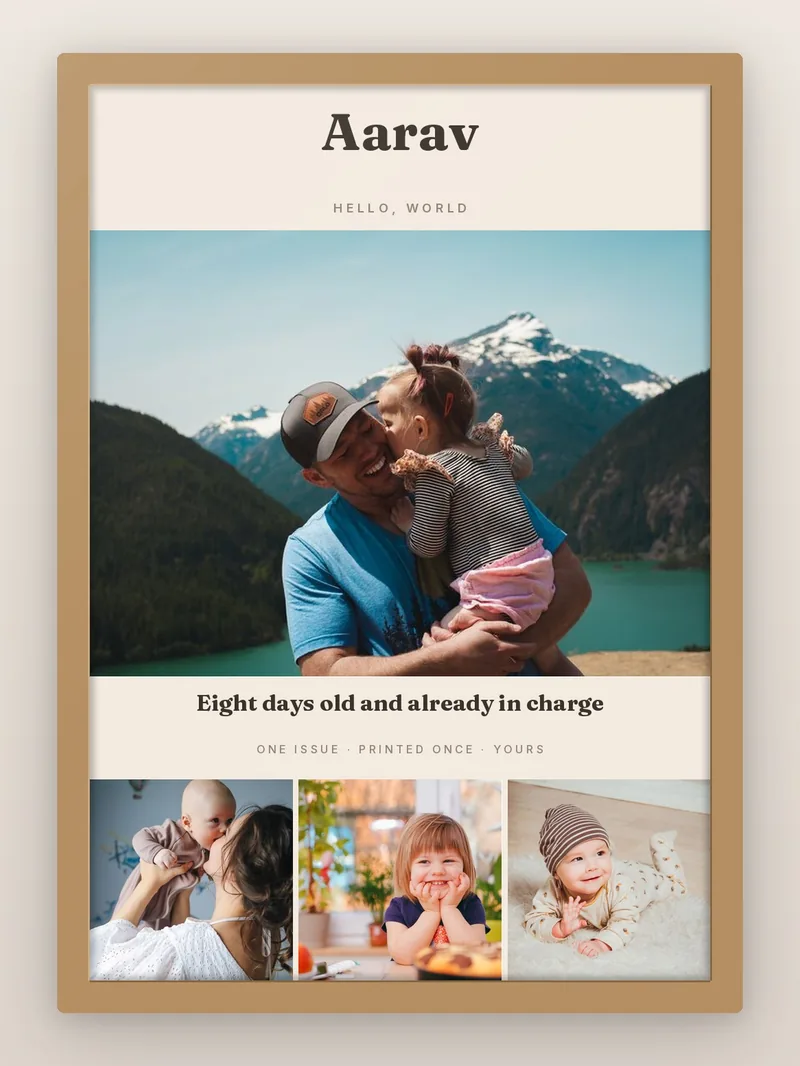 The Newborn Issue — personalised photo frame
