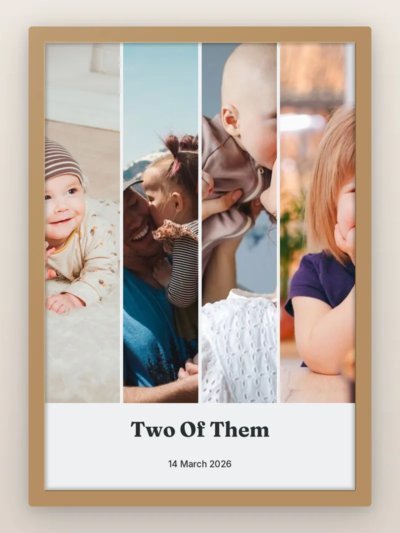 Save The Date 4, Words Last — Twins — personalised photo frame