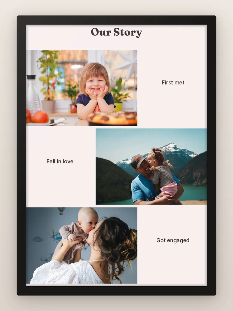 Our Story in 3 — personalised photo frame