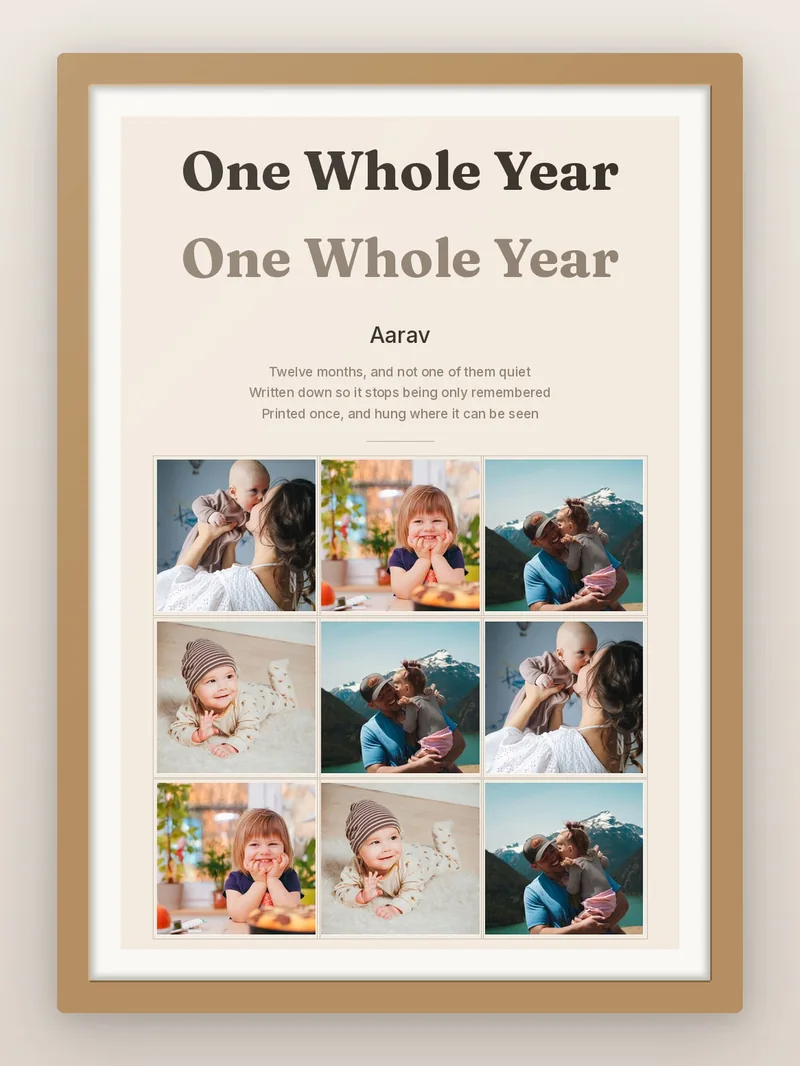 First Year, Twice Over — personalised photo frame