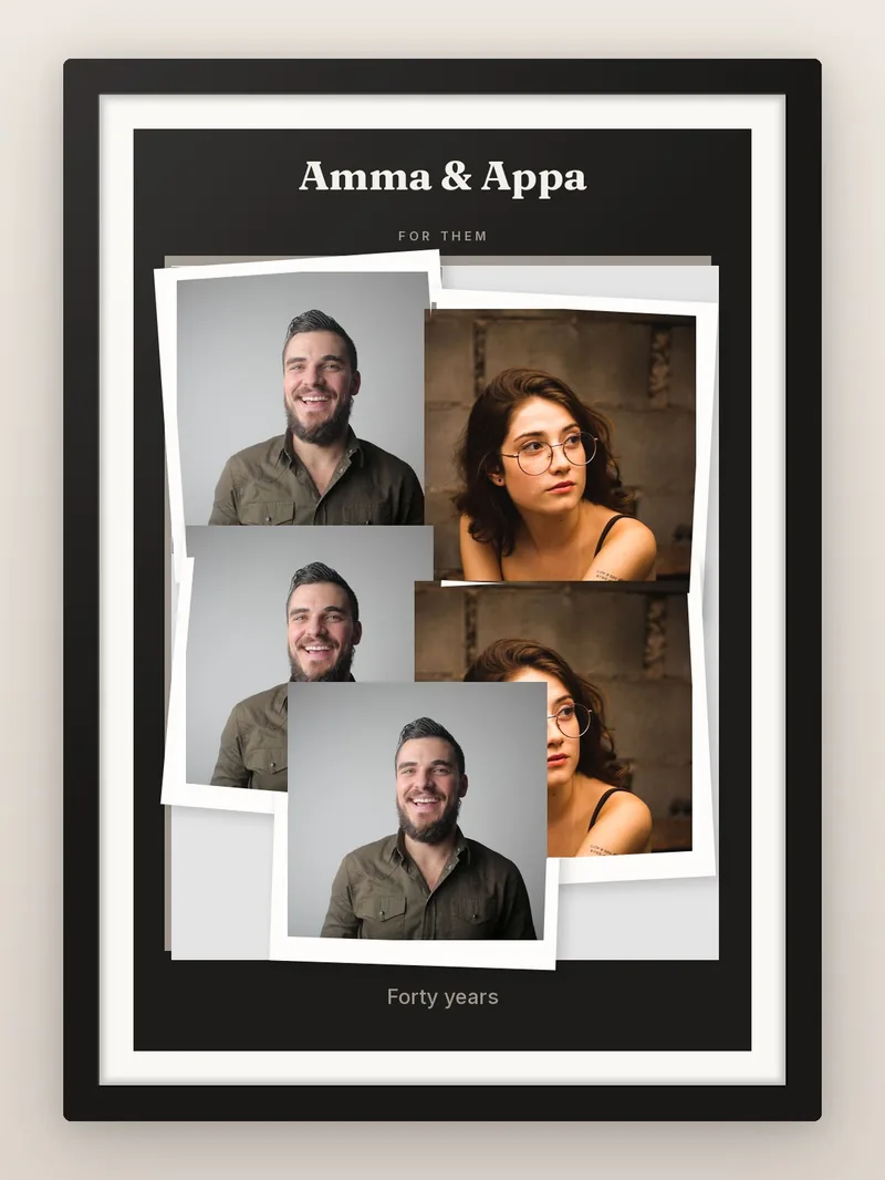 Parents Paper Cut — personalised photo frame