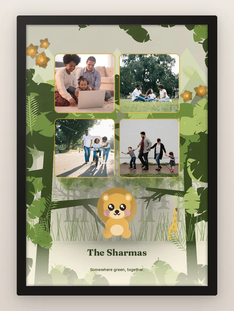 Lion Sunrise — personalised photo frame