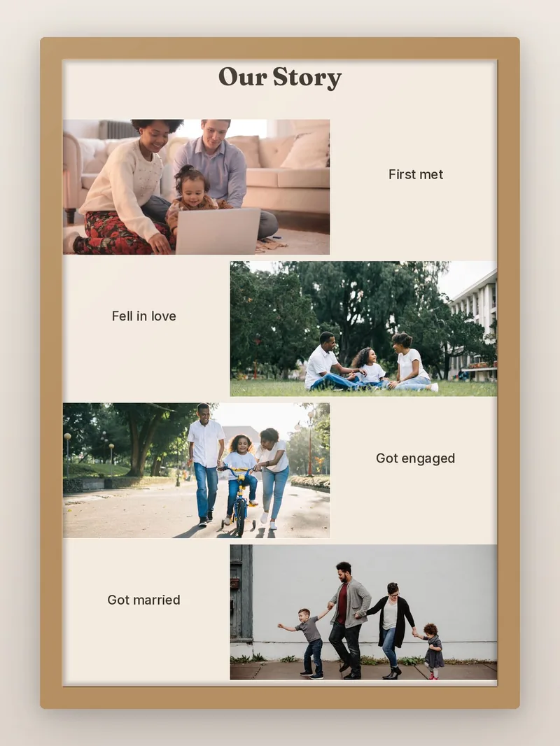 Our Story in 4 — personalised photo frame