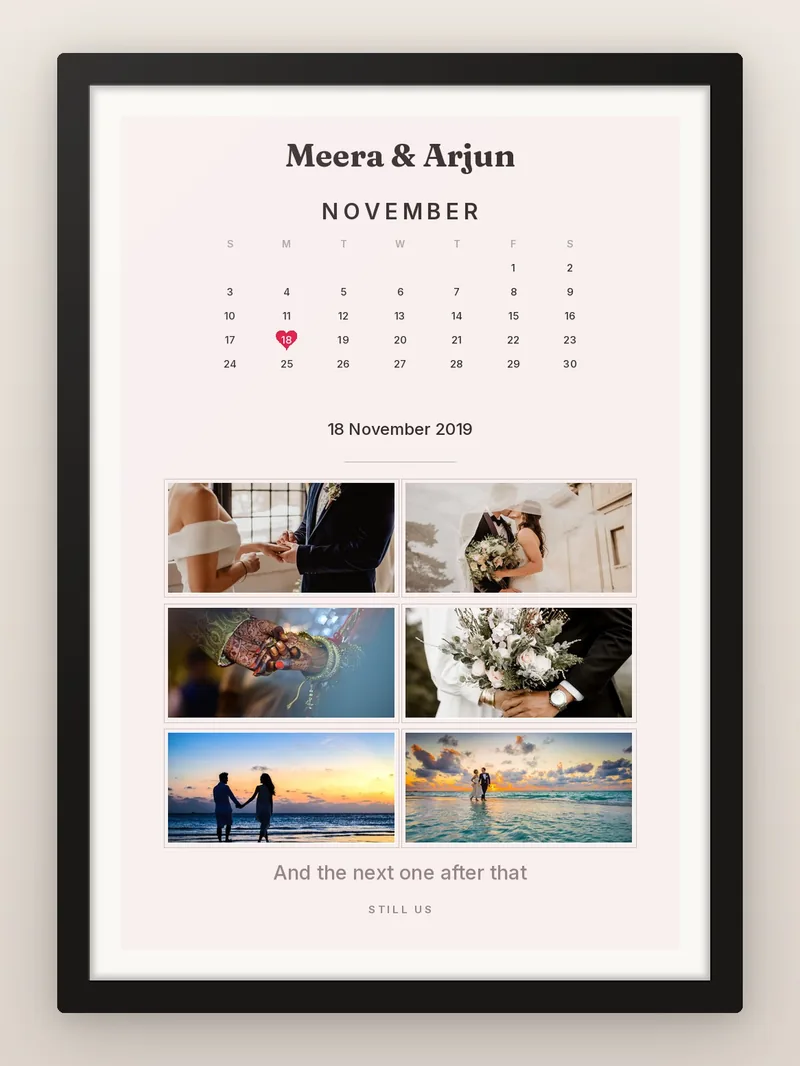 Anniversary Month, November — personalised photo frame