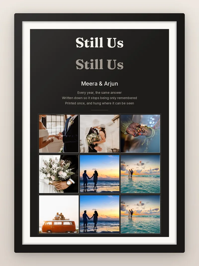 Anniversary, Twice Over — personalised photo frame