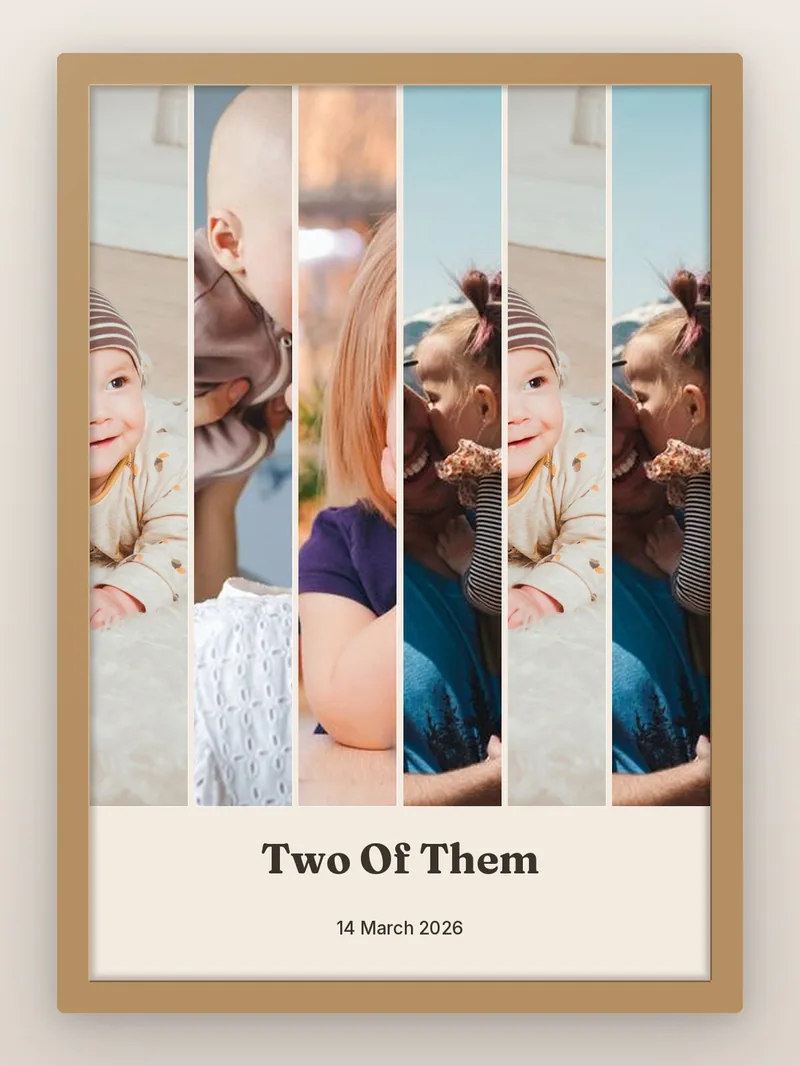 Save The Date 6, Words Last — Twins — personalised photo frame