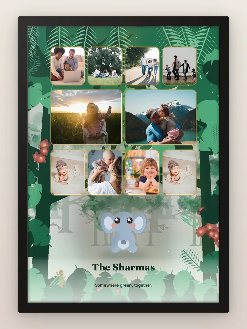 Jungle Family — personalised photo frame