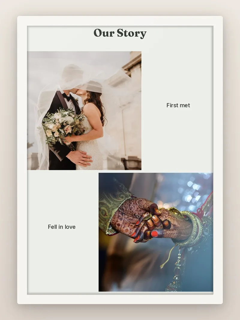 Our Story in 2 — personalised photo frame