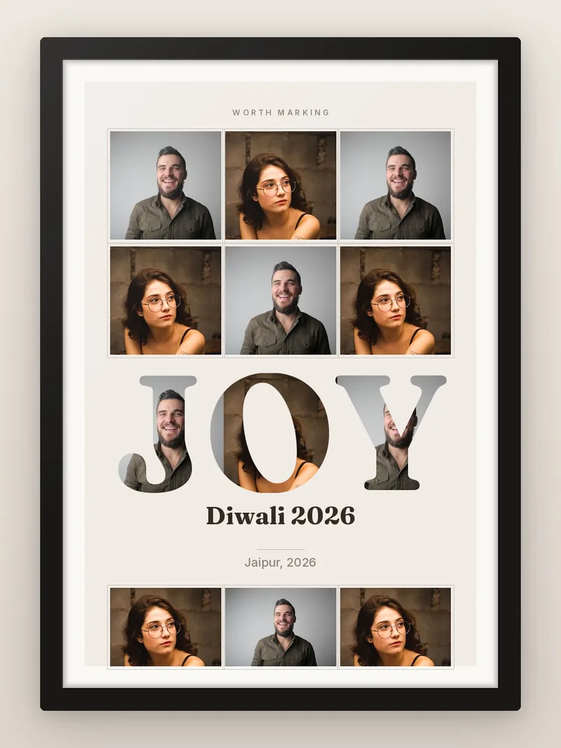 Celebration in One Word — personalised photo frame