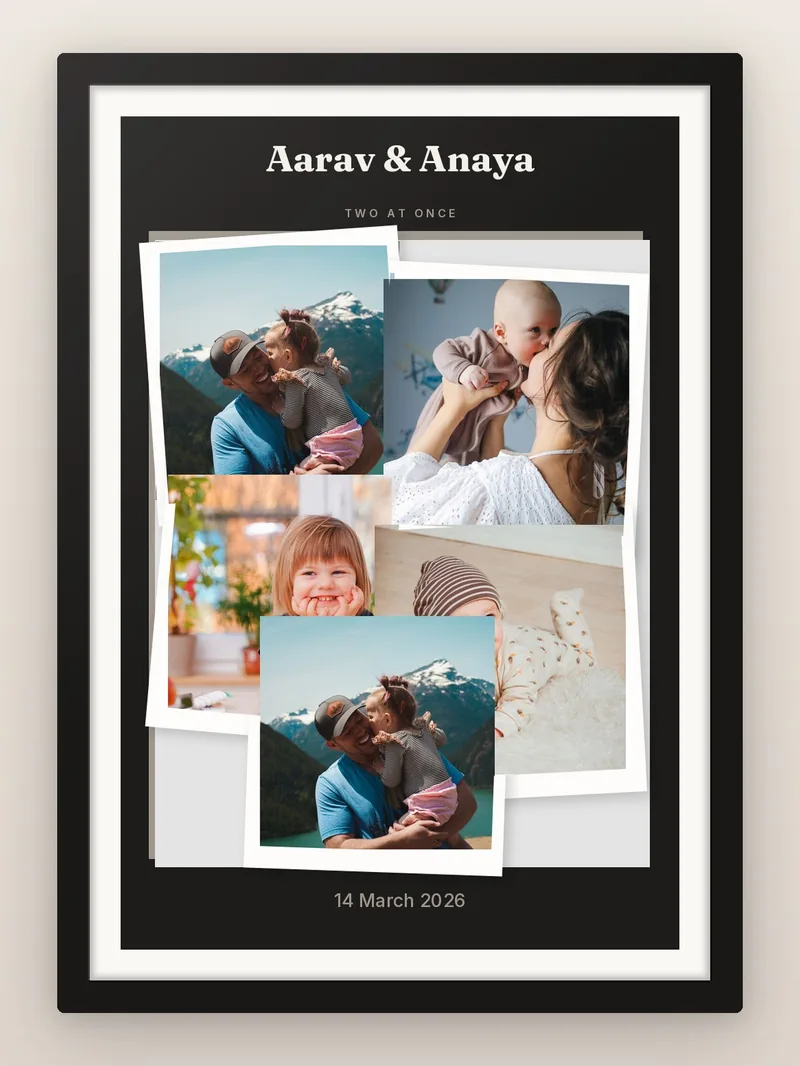 Twins Paper Cut — personalised photo frame