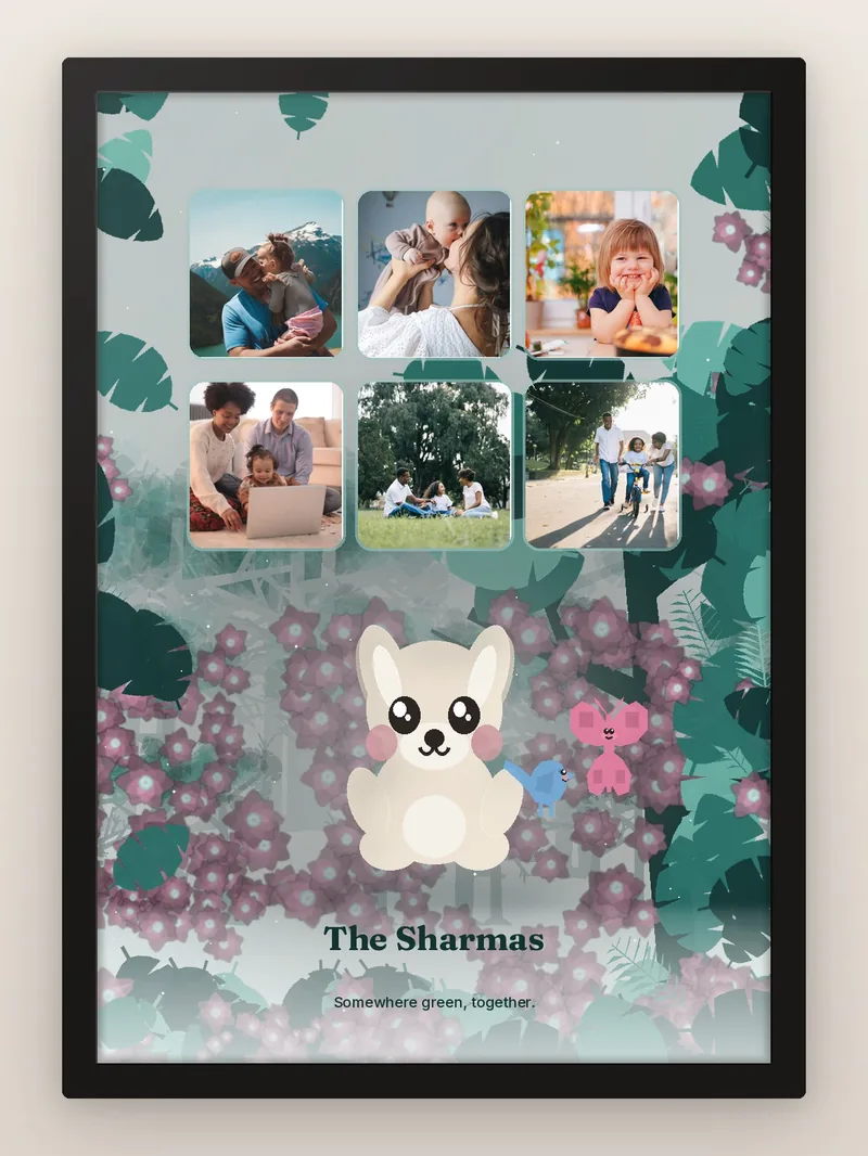 Magical Animal Garden — personalised photo frame