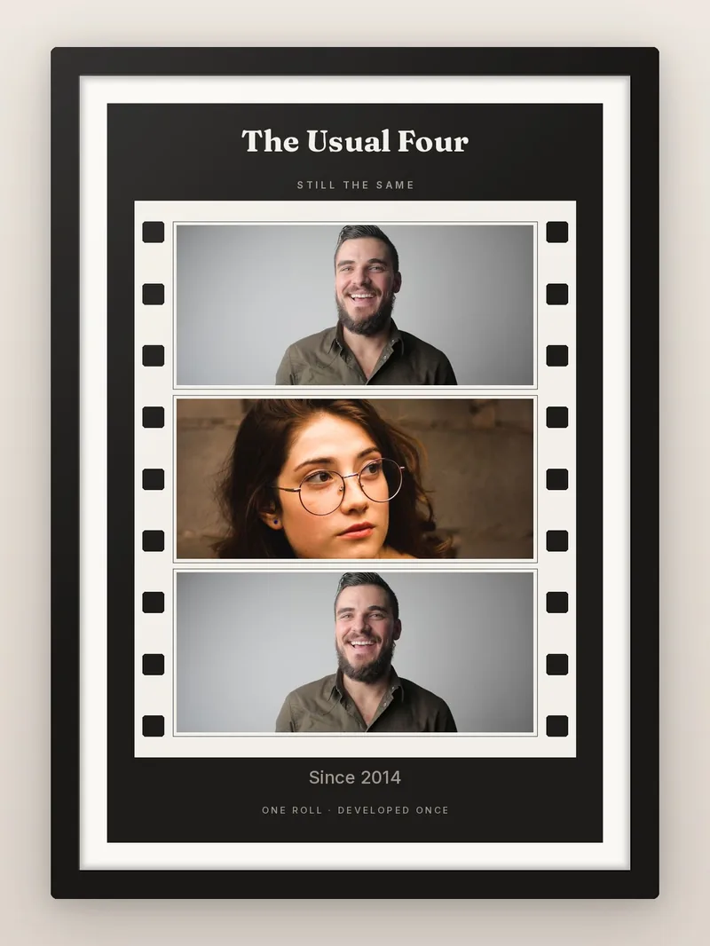 Friendship Reel, 3 — personalised photo frame