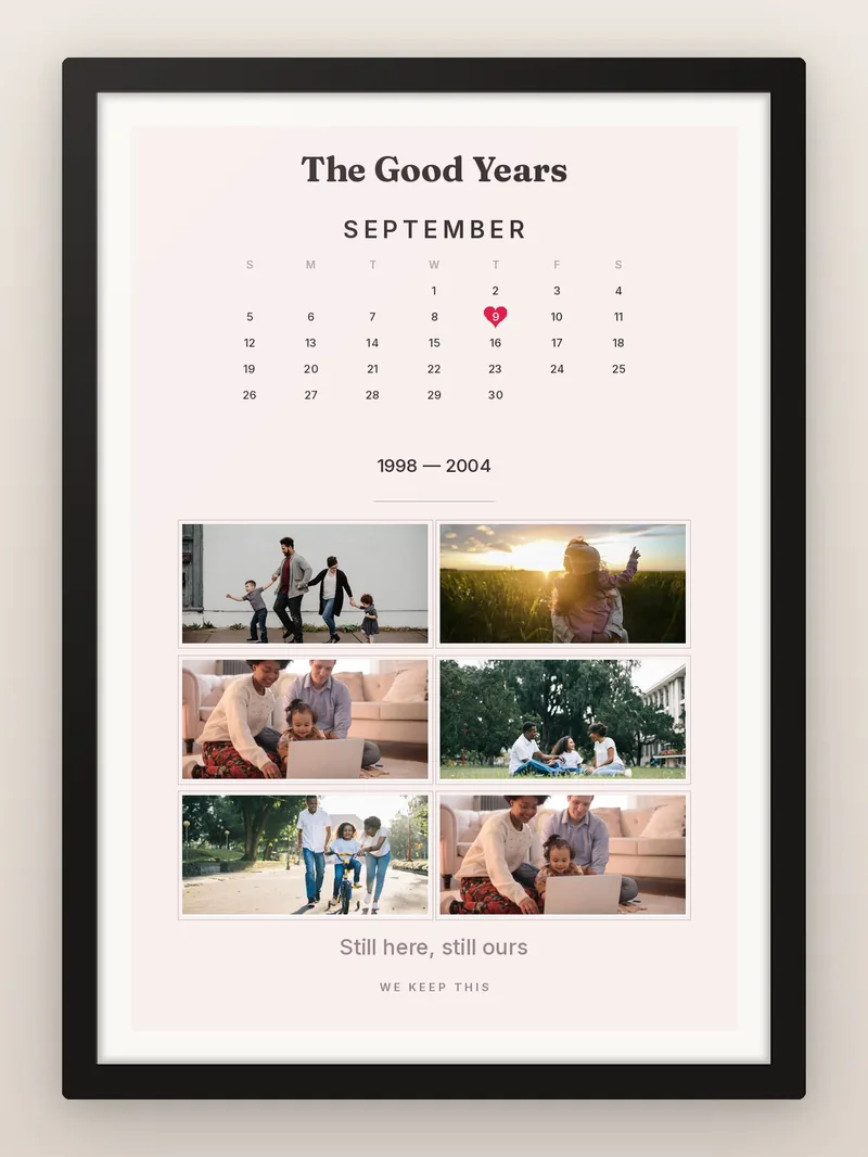 Memory Month, September — personalised photo frame