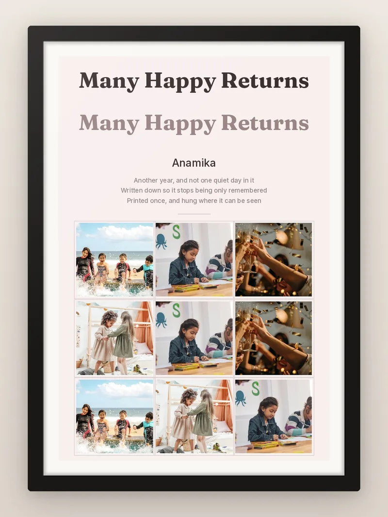 Birthday, Twice Over — personalised photo frame