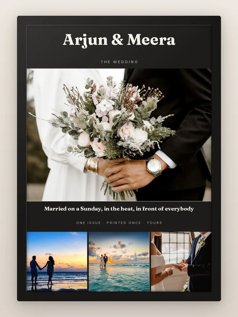 The Wedding Issue — personalised photo frame