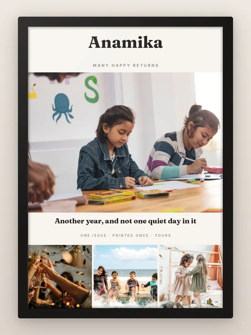 The Birthday Issue — personalised photo frame