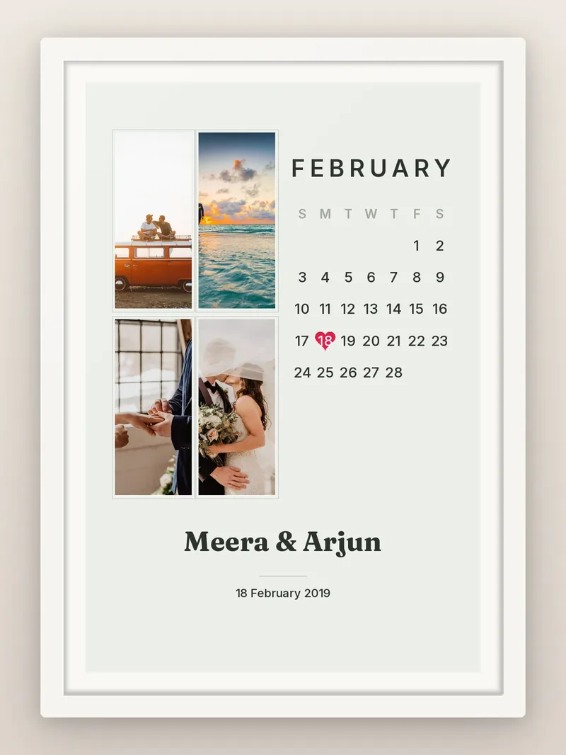 The Month It Happened — FEBRUARY — personalised photo frame